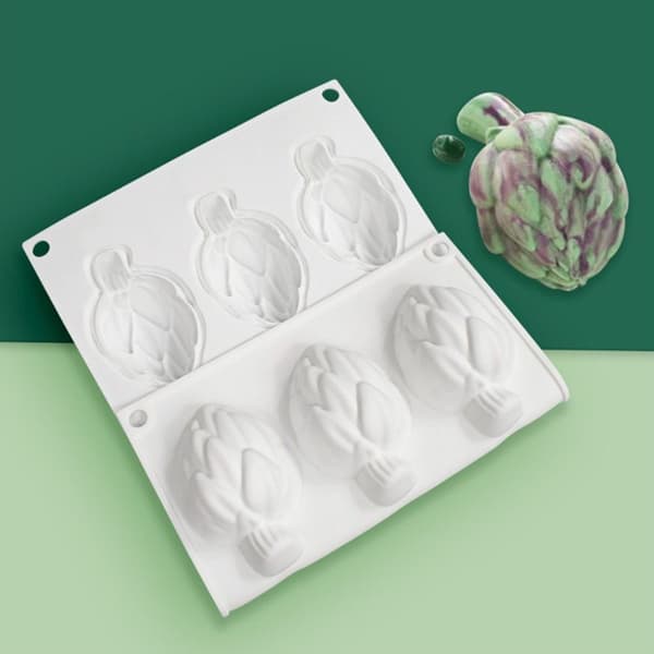 9 Cavity 3D Artichoke Silikon Kakeform Mousseformer