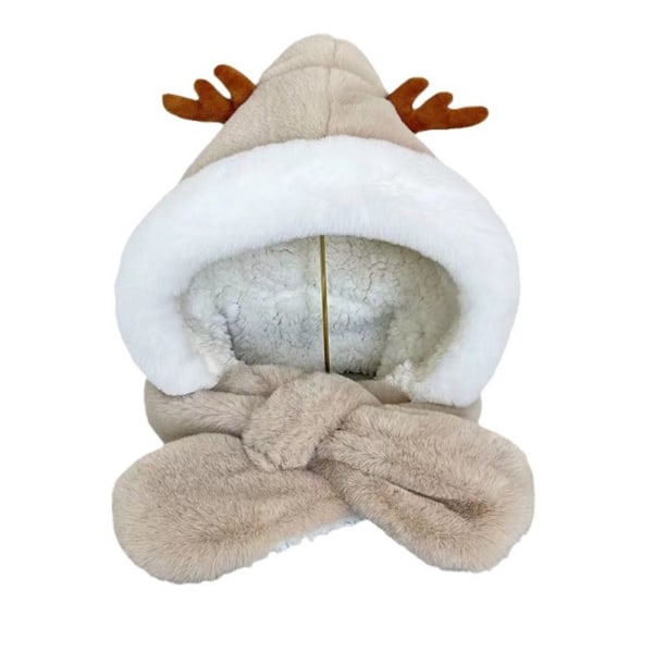 Baby hattu huivilla Huivit Korva Kaulakorkit BEIGE DEER ANTLER beige Deer Antler-Deer Antler