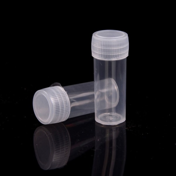 50 st prov på små flaskor Plastflaskor med lock förvaring av flaskor