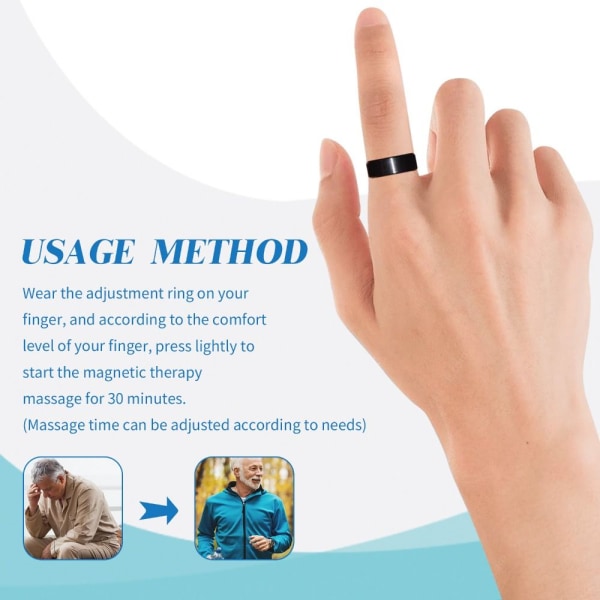 Socker Kontroll Ring Diabetes Lindring Ring Magnetisk Terapi Ring