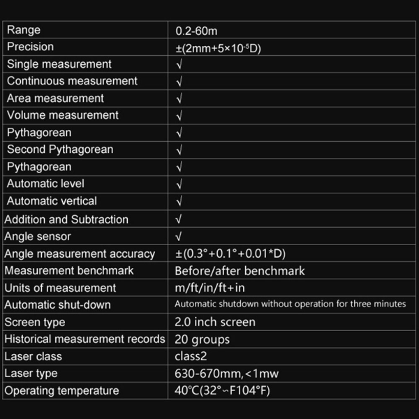 Laser Afstandsmåler Infrarød afstandsmåler 30M 30M