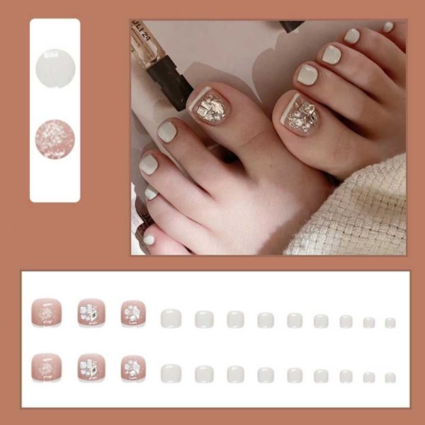 Fake Toenails White Edge 7 7 7