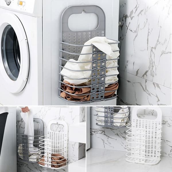 Likaiset vaatteet Basket Laundry Hamper MUSTA Black