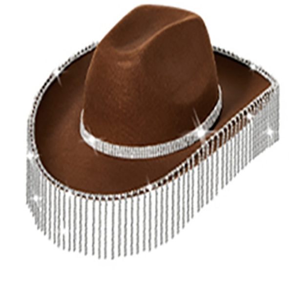 Rhinestone Cowgirl Hattu West Cowgirl Hatut RUSKEA brown