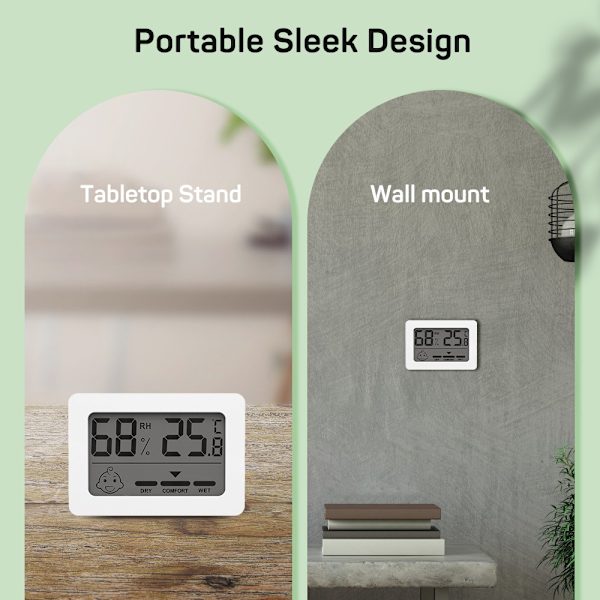 Mini Digital Termometer Hygrometer HVID white