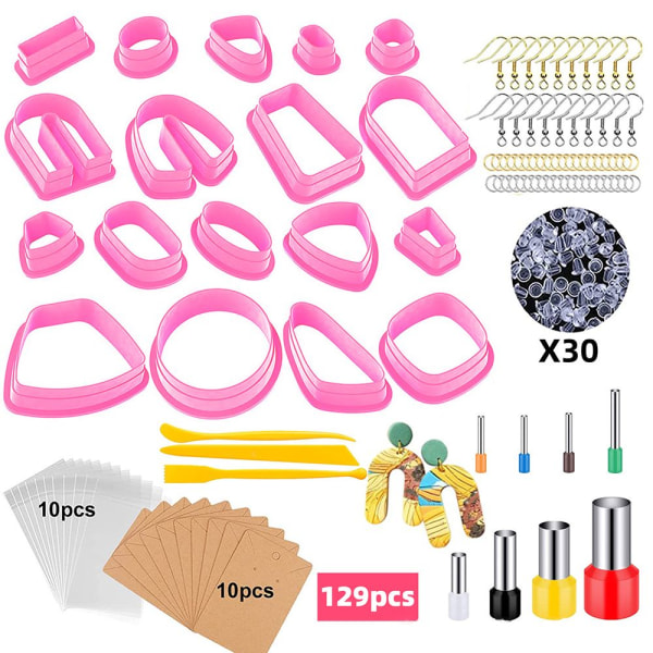 129st Polymer Clay Örhängen Cutters rosa
