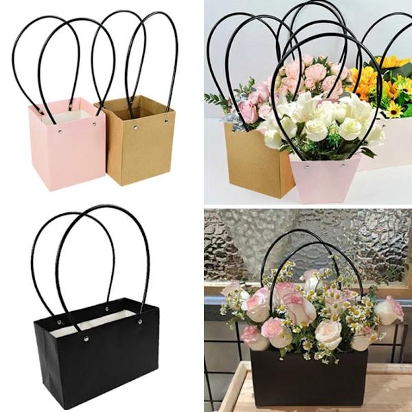 2 Stk Blomsteræske Vandtæt Papir SORT 15,5X13X9,5 Black 15.5x13x9.5