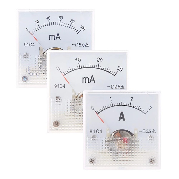 DC Amp-mätare Analog panelmätare 0-50MA 0-50mA