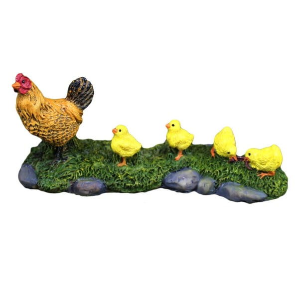 Kyckling Familjefigurer Hen Chick Modeller Micro Landscape