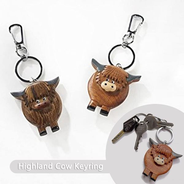 Highland Cow Nøglering Bilnøglespænde MØRKEBRUN Dark Brown