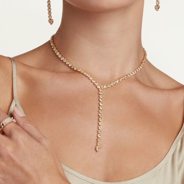 Täysi tekojalokivi ketju Choker Diamond Statement kaulakoru SILVER Silver Style 2-Style 2