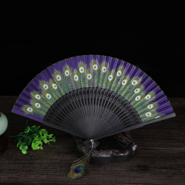 Silk Fan Hand Fan LILA purple