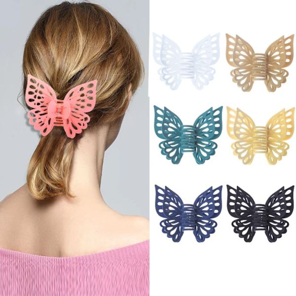 2kpl Hiuskynsipidikkeet Hollow Butterfly Hiusneula MUSTA Black