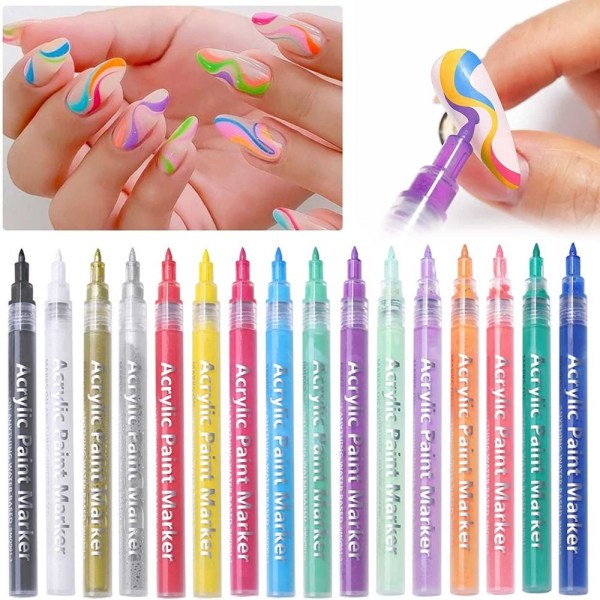 Neglelak Pen Nail Art Tegne Pen LILLA Purple