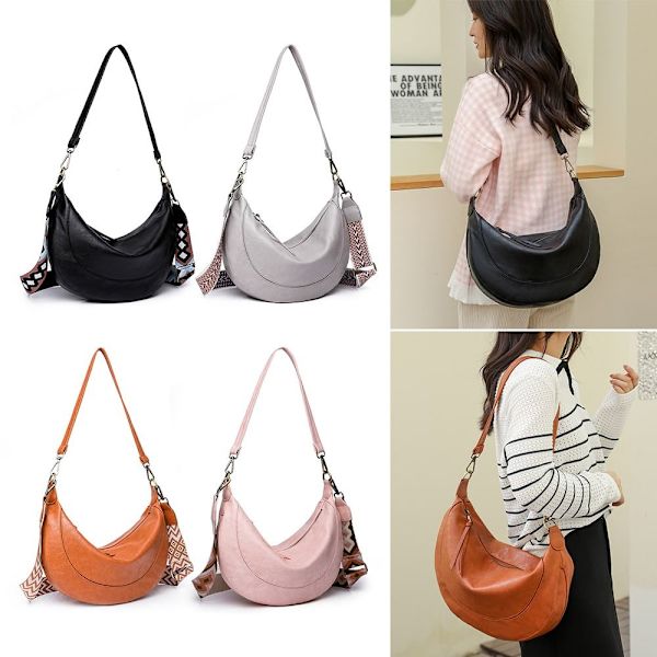 Crossbody-tasker til kvinder med justerbar rem SORT Black