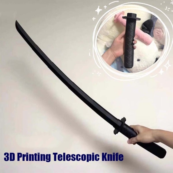 3D Gravity Katana Legetøj 3D Print Katana Legetøj SORT Black