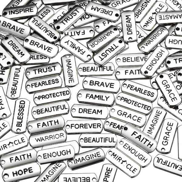 Mixed Word Charms vedhæng Motiverende ord vedhæng