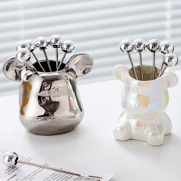 Nordic Bear Fruit Fork Set SILVER BEAR BEAR silver bear-bear