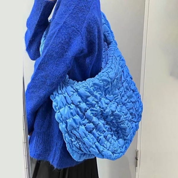 Plisseret Cloud Bag Skuldertaske BLÅ blue