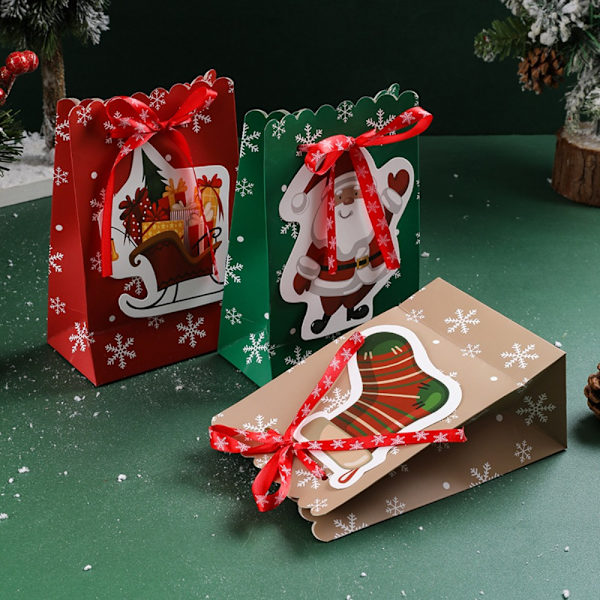Julpapperspresentpåsar Julklappsförpackningar RÖDA red