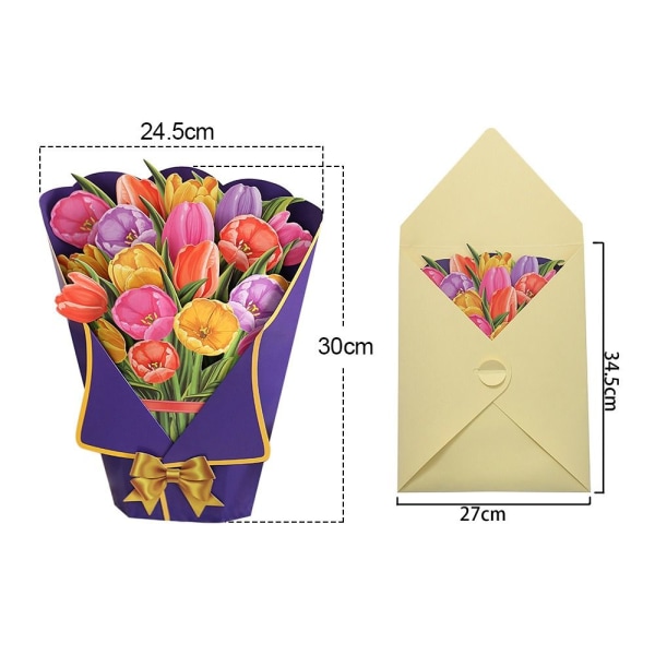 3D Pop-up bukett pappersblommor 6 6 6