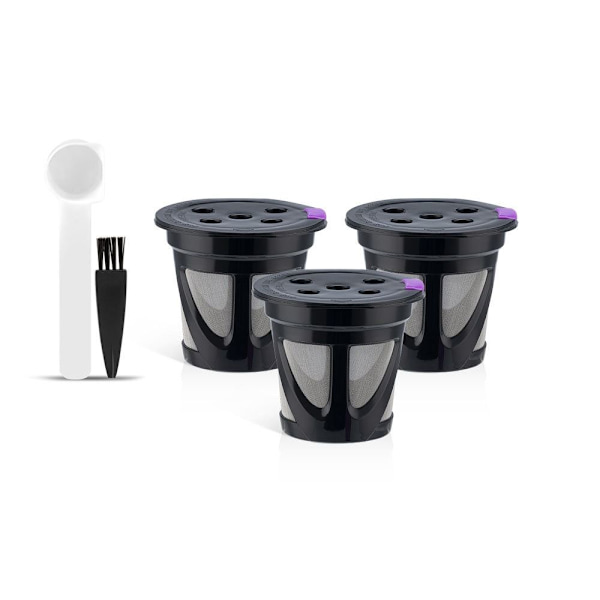 Kaffekapslar kopp påfyllningsbara filter SVART 2 2 Black 2-2