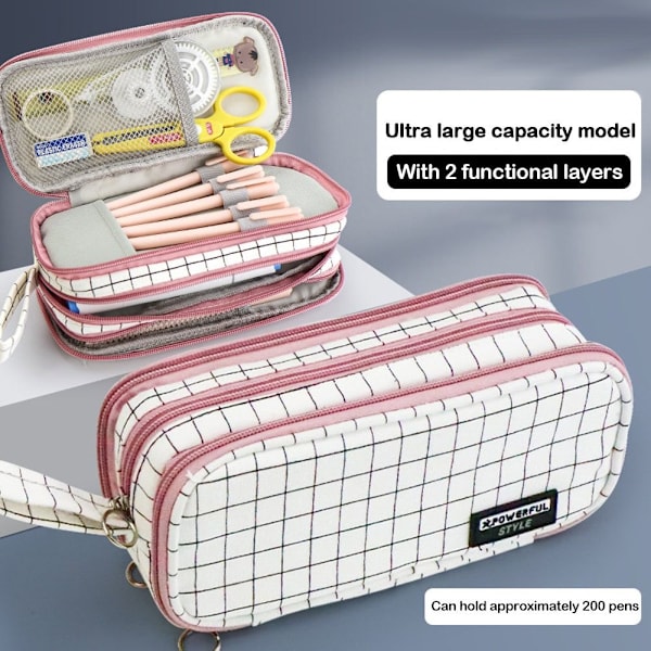 Opbevaringspose til papirvarer. Papir-opbevaring HVID TERNET White Checkered