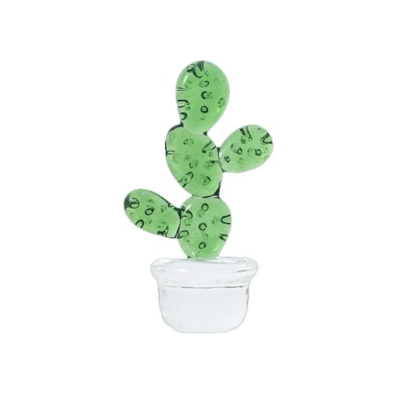4 stk Cactus Krystal Figurer Kaktus Glas dekorationssæt G G G