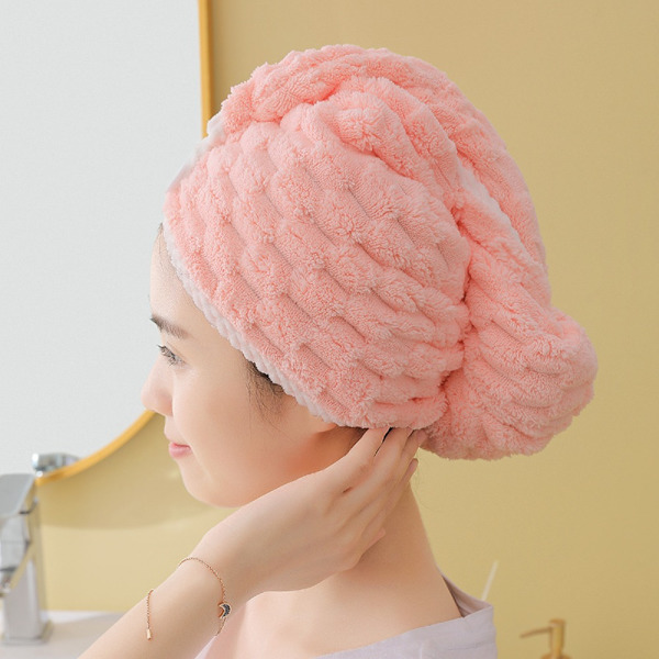 Torrt hår Cap Handdukar Cap ROSA ENLAGER ENLAGER Pink Single Layer-Single Layer