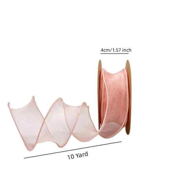 6 STK Sheer Chiffon Ribbon Brede bånd Stofbånd