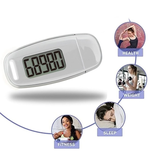 3D skritteller Walking Step Counter HVIT white