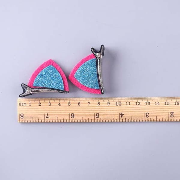 Cat Ear Hårklämmor Glitter Hårnålar 2 2 2