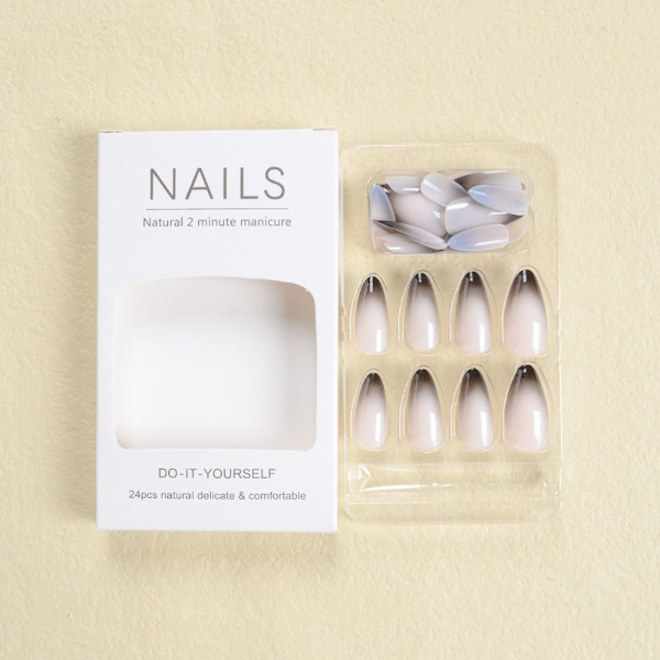 Almond Fake Nails Falsk French Nail Press on Nails