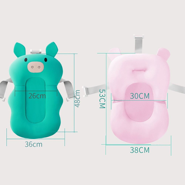 1stk Baby Bademåtte Baby Badestøtte GRØN GRIS GREEN PIG-PIG