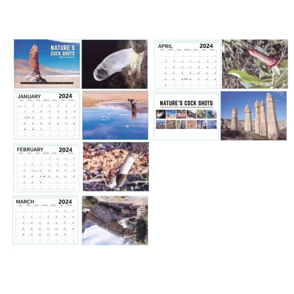 Nature's Dicks Calendar 2024 Väggkalender Rolig kalender