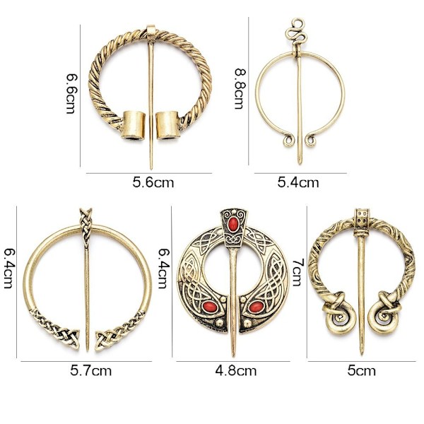 Viking Broche Tørklæde Broche SILVER STYLE-3 STYLE-3 Silver Style-3-Style-3