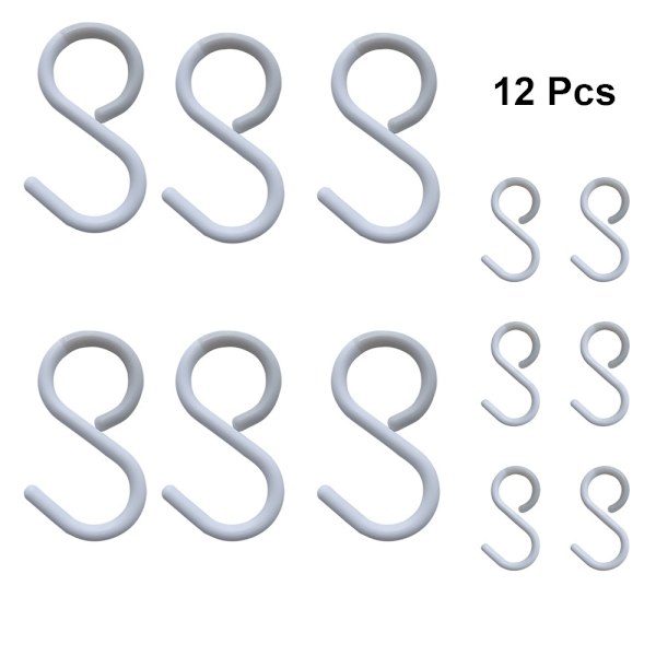 12 Stk S Kroge S Formede Kroge S Bøjler Kroge White 12Pcs-12Pcs