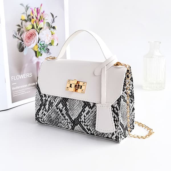 Dam Messenger Bag Dame Axelväska VIT White