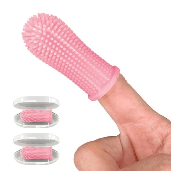 Baby Finger Tannbørste Silisium Tannbørste ROSA 2 STK 2 STK Pink 2Pcs-2Pcs