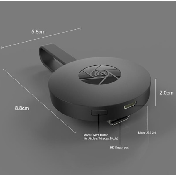 G2 trådlös skärmspeglingsenhet, mobil WiFi högupplöst HDMI-projektor 1080P