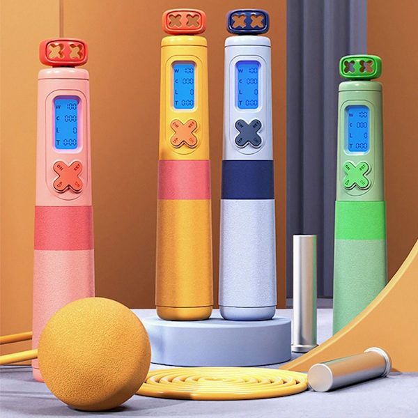 Trådløst hoppereb Sjippetov GUL VÆGTET VÆGTET Yellow weighted-weighted