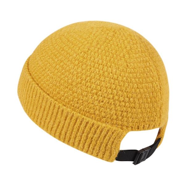 Krøllet strikhue Uldhue GUL yellow