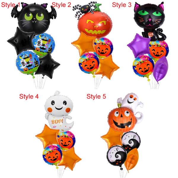5kpl/ set Halloween Decoration Balloon Bat Spider Pumpkin