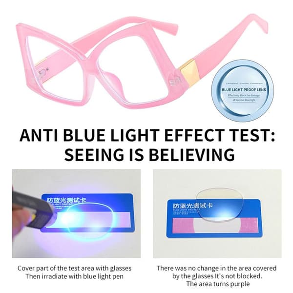Anti-Blue Light Glasögon Överdimensionerade glasögon GRÅ Grey