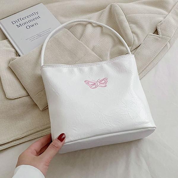 Hopeinen Bucket Bag Kainalolaukku VALKOINEN BUTTERFLY BUTTERFLY white butterfly-butterfly