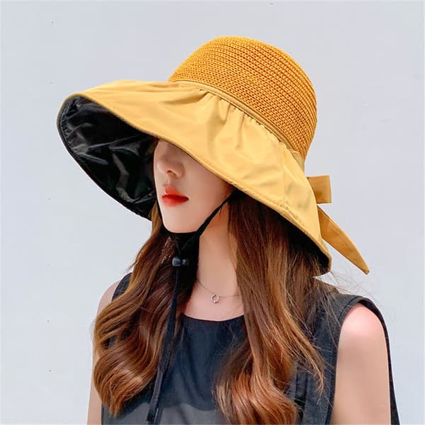 Anti-UV Solhatt Bredbrättad Strandhatt khaki