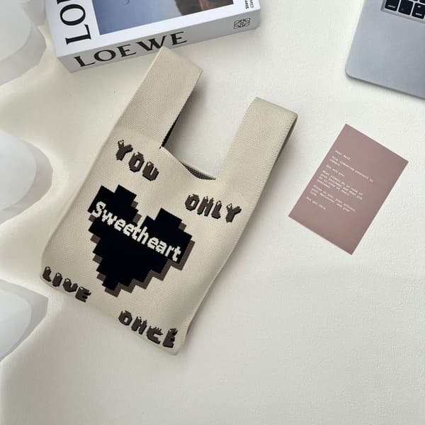 Knit Handbag Tote Bag KAFFE coffee