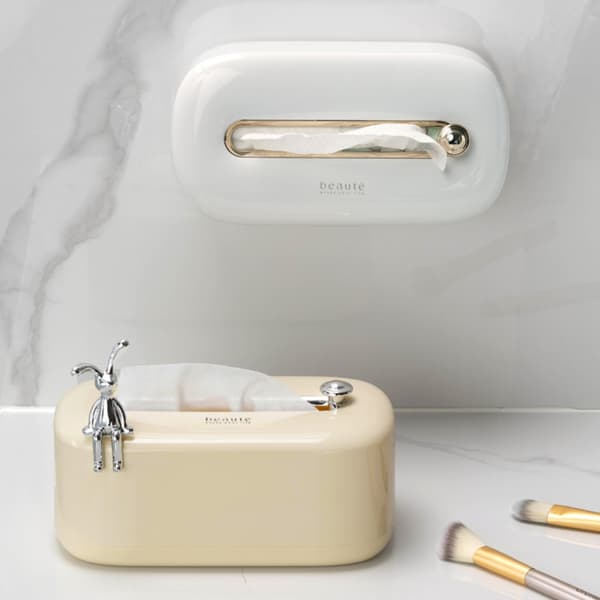 Væghængende Tissue Box Tissue Holder Opbevaring HVID White