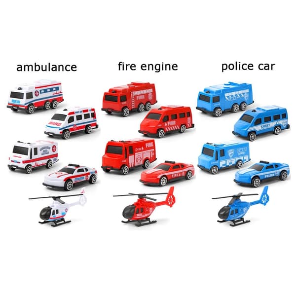 5 stk/sæt Mini inertial billegetøjsbil Model 5STK/SET BRANDMOTOR 5pcs/set fire engine