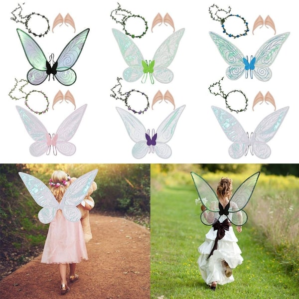 Halloween Fairy Wings Princess Angel Wings GRØNN Green